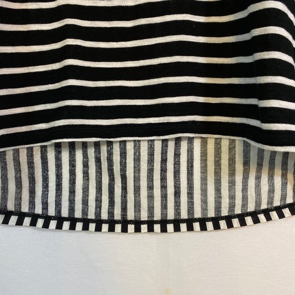 Chicos Striped Pullover Top Lace Detail Cotton - Picture 5 of 10